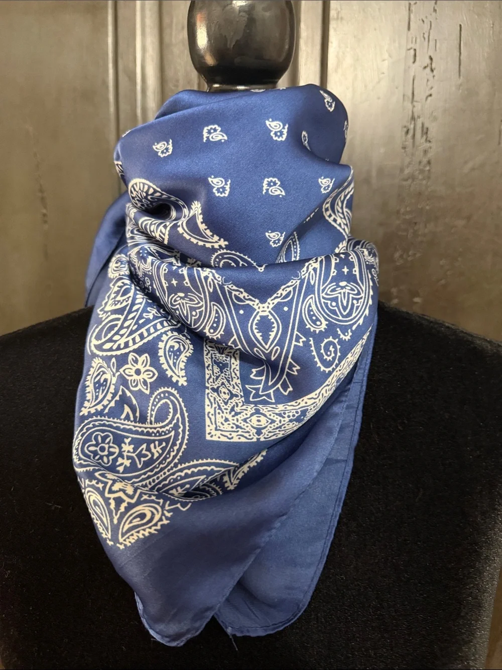 Blue paisley bandana/ top/ scarf - one size